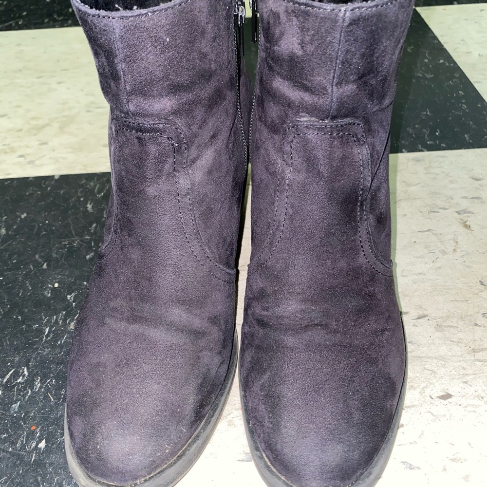 Black suede ankle boots